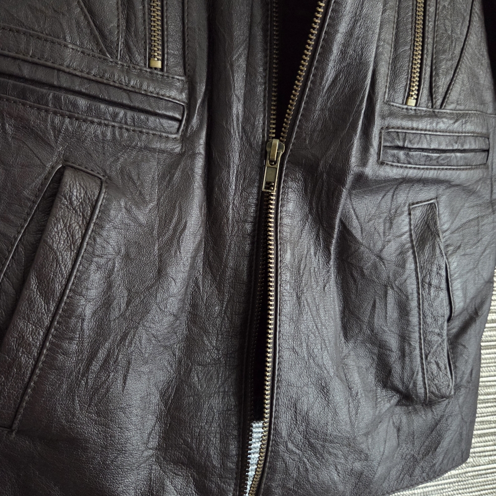 Bcbgeneration 100% Leather Brown Jacket Xs *Read … - image 4